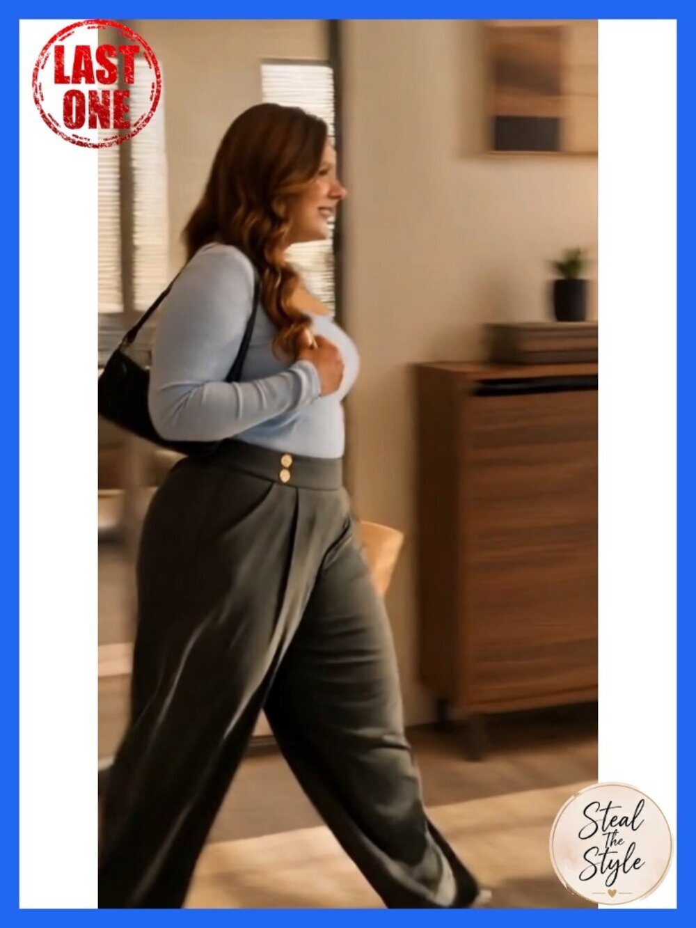 Plus Size High Waisted Wide Leg Palazzo Pants with Pockets - Picture 5 of 6